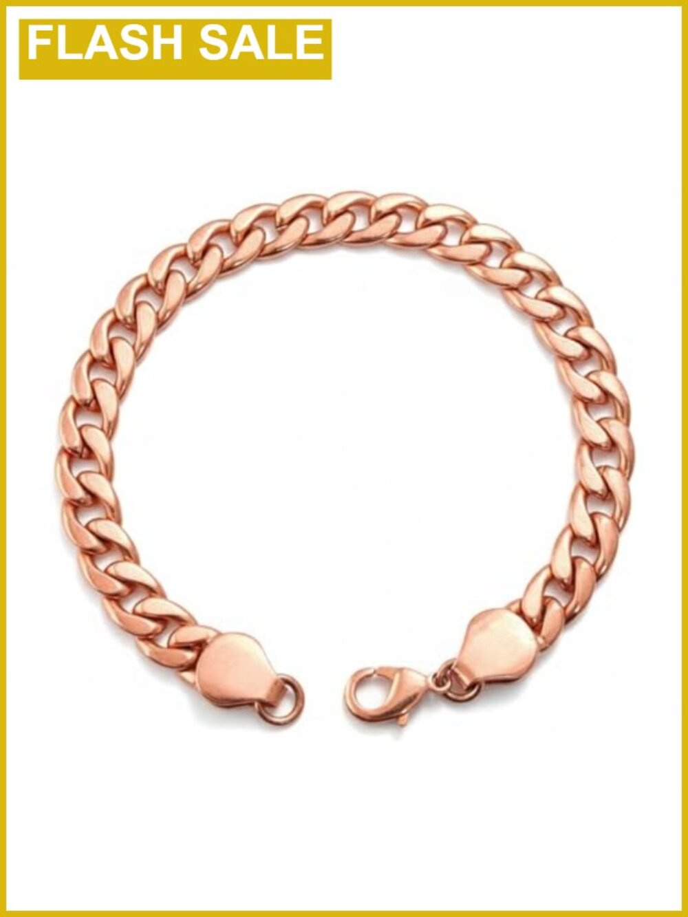Handmade 100% Pure Copper Link Bracelet 9 Inch Cuban Chain Unisex Gift